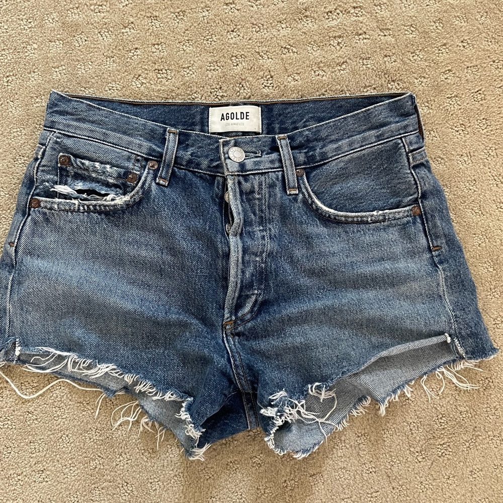 Agolde Parker Cutoff Denim Jean Shorts 24